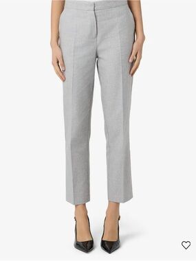 Made in Italy Sandro Ferrone Gray Linen Blend Pants Blue Pinstripe US Size 4